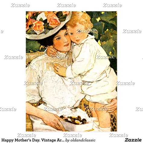 Happy Mothers Day Vintage Art Postcards Zazzle Vintage Posters