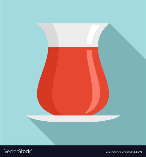 Turkish Tea Icon Flat Style Royalty Free Vector Image