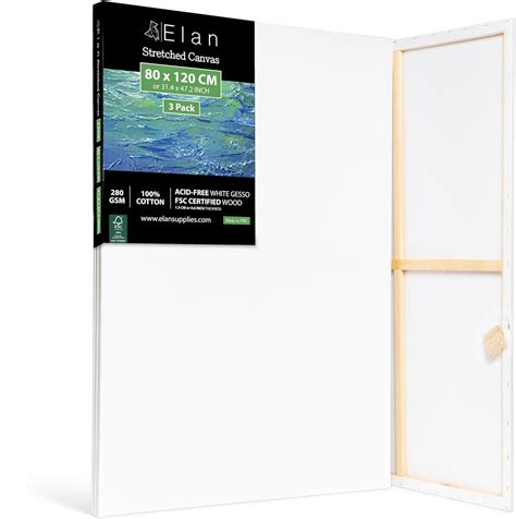 Elan Stretched Canvases 80x120 Cm 3 Pack Canvases For Painting