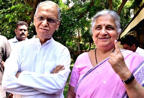 2019 Lok Sabha Elections Phase Ii Narayana Murthy Sudha Murthy Cast Vote