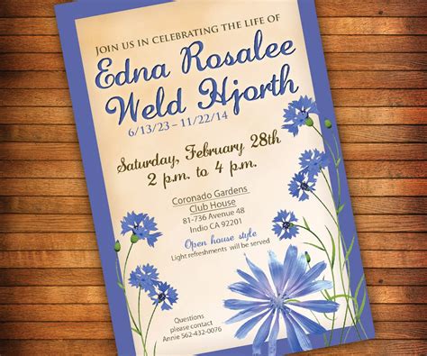 Invitation To Celebration Of Life Celebration Of Life Invitation With A