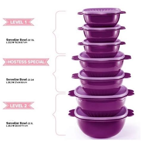 Tupperware Servelier Bowl Set 7pcs Shopee Malaysia