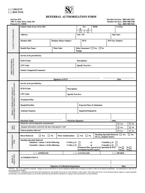 Seaview Authorization Form Fill Online Printable Fillable Blank