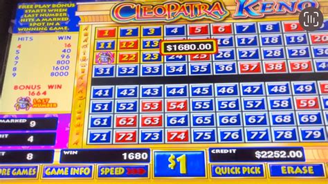 1 880 Jackpot Hand Pay 1 Cleopatra Keno 8 Max Bet Bonus Bug