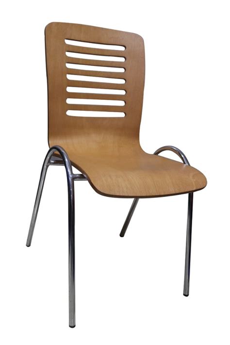 Omacme Brown CP 715 Wooden Cafeteria Chair Seating Capacity 1 Seater