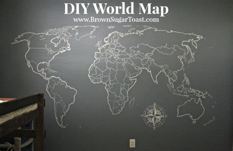 DIY World Map Wall Art – Brown Sugar Toast