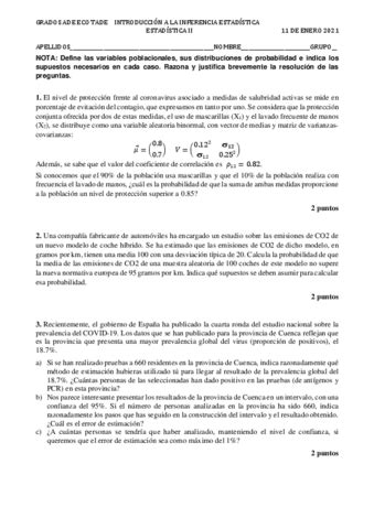 Examen 1 Enero 2021 Inferencia Pdf