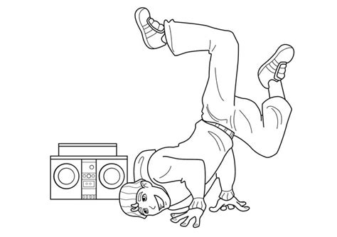 Desenhos de Dança de Hip Hop para Colorir e Imprimir ColorirOnline