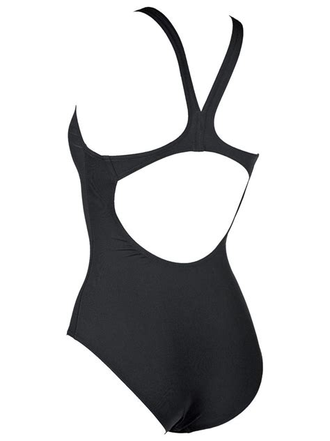 Arena Solid Black Girls One Piece Swimsuit