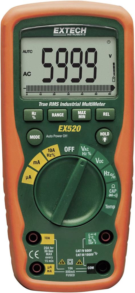 Extech EX530 Handheld Multimeter Calibrated To ISO Standards Digital