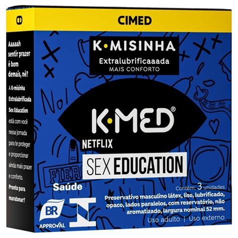 Preservativo Masculino Extra Lubrificado Netflix K Misinha K Med Sex Education Caixa Unidades
