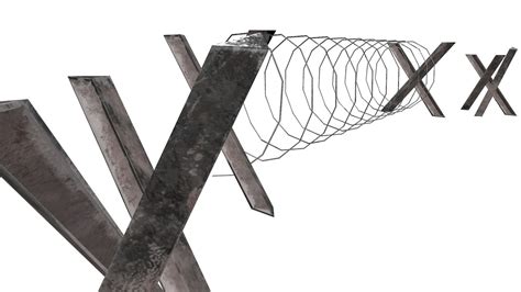 3d Model Barbed Wire Barricade Vr Ar Low Poly Cgtrader