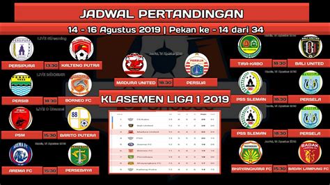 Jadwal Liga 1 2019 Jadwal Hari Ini Dan Klasemen Shoppe Liga 1 2019