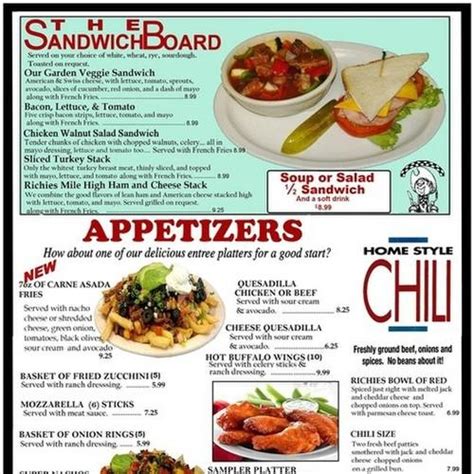 Richies Diner Menu In Victorville California Usa