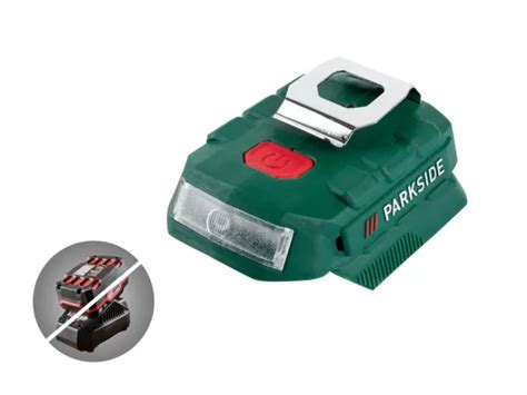 Parkside Adaptateur De Batterie V Avec Led Et Prises De Recharge Usb