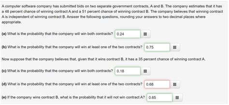 Solved A Computer Software Company Has Submitted Bids On Two Chegg