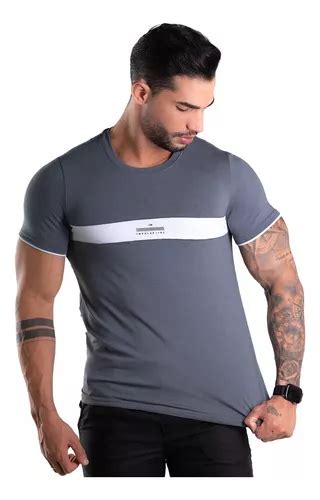 Camiseta Gola O Masculina Elastano E Modelagem Slim Parcelamento