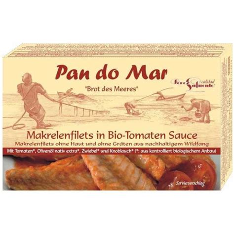 MAKRELA FILETY W BIO SOSIE POMIDOROWYM 120 G 90 G PAN DO MAR