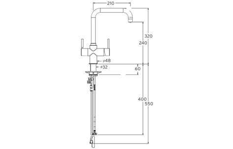 InSinkErator AIS520 3N1 Lecce U Shape Steaming Hot Tap Tank Chrome