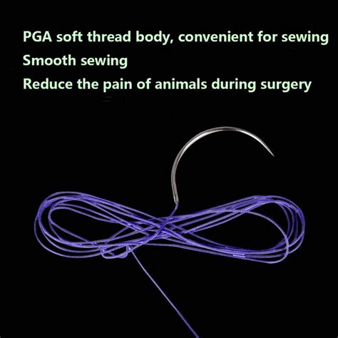 PGA 12pcs 90cm Disposable Synthetic Absorbable Surgical Suture With