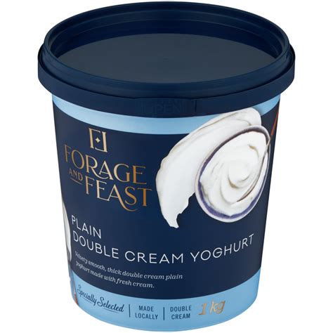 Forage And Feast Plain Double Cream Yoghurt 1kg Full Cream Yoghurt