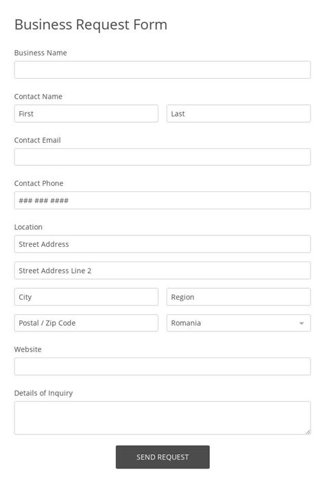 Free Business Request Form Template 123formbuilder