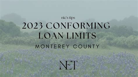 2023 Conforming Loan Limits Monterey County Youtube