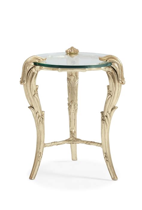 Accent Table Finished In Aglow Clear Tempered Glass Fontainebleau By Caracole