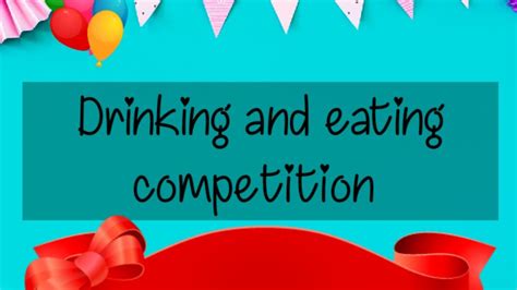 Drinking And Eating Competition Kids Game Fun Activity Indoor