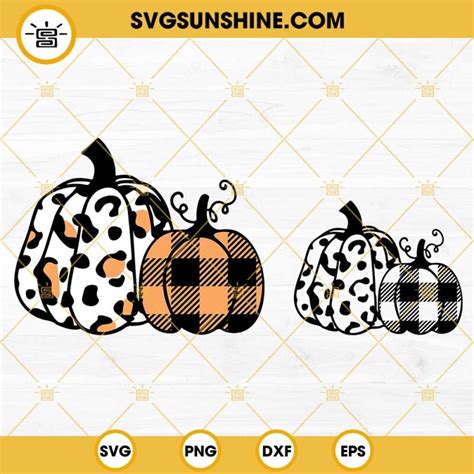 Leopard Pumpkin And Buffalo Plaid Pumpkin SVG Fall Pumpkin Halloween