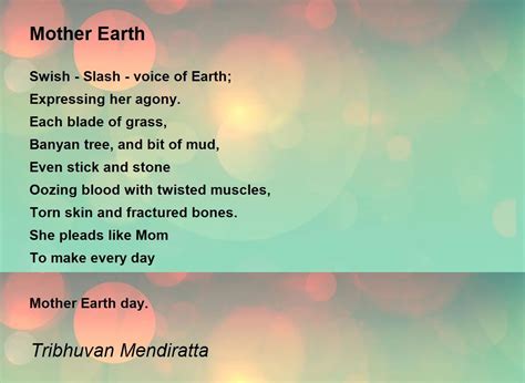 Mother Earth Poem By Tribhuvan Mendiratta Poem Hunter