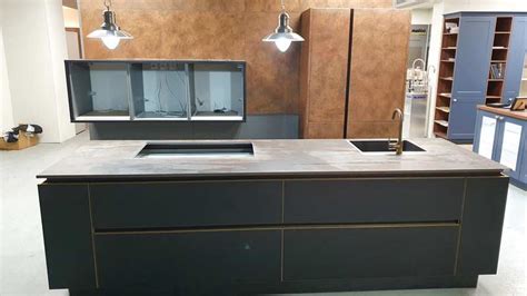 Ex Display Nolte Handleless Flair Matt Black And Copper Kitchen 3831631