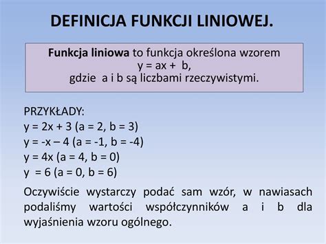 PREZENTACJA FUNKCJA LINIOWA Ppt Pobierz