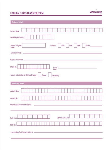 Free 9 Sample Fund Transfer Forms In Ms Word Pdf Excel