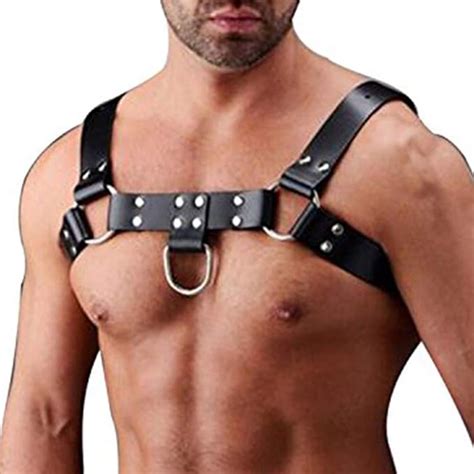 CKMORLS Leather Harness Men PU Leather Body Chest Half Harness Belt