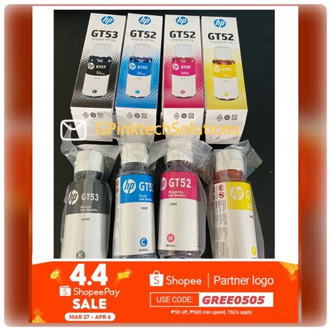 1 SET HP GT INK GT52 HP GT53 Ink BK C Y M Shopee Philippines