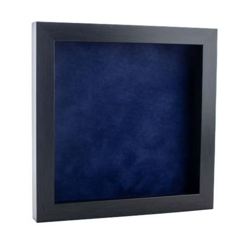 Charcoal Wood Shadow Box Frame Acrylic Front Navy Blue Suede 30 Sizes 8x8 8x8 Fred Meyer