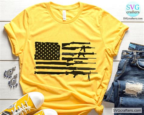 American Gun Flag Svg Rifle Flag Svg Guns Svg 2nd Amendment Etsy