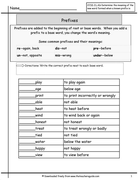 Prefix Worksheets Rd Grade Worksheets Decoomo