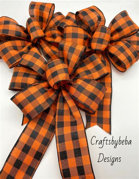 Halloween Decorative Bows / Set 3 Bows / Orange and Black - Etsy