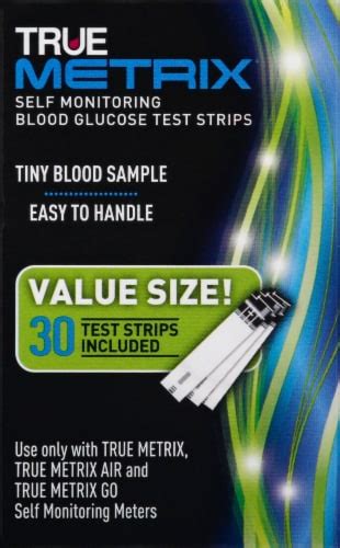 True Metrix Self Monitoring Blood Glucose Test Strips 30 Ct Kroger