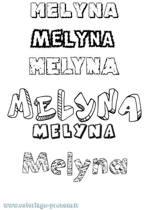 Coloriage du prénom Melyna à Imprimer ou Télécharger facilement