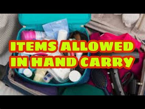 MGA GAMIT NA PWEDE SA HAND CARRY BAGGAGE BAGGAGE RESTRICTIONS YouTube