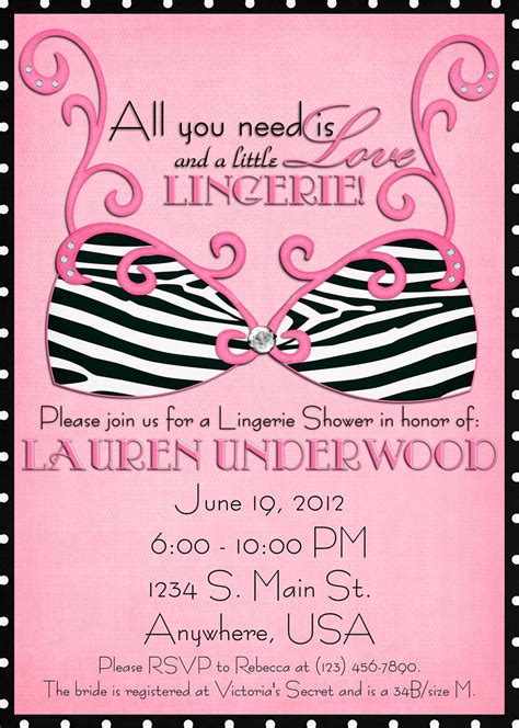 Bachelorette Lingerie Party Invitation Zebra Pink Blue Etsy