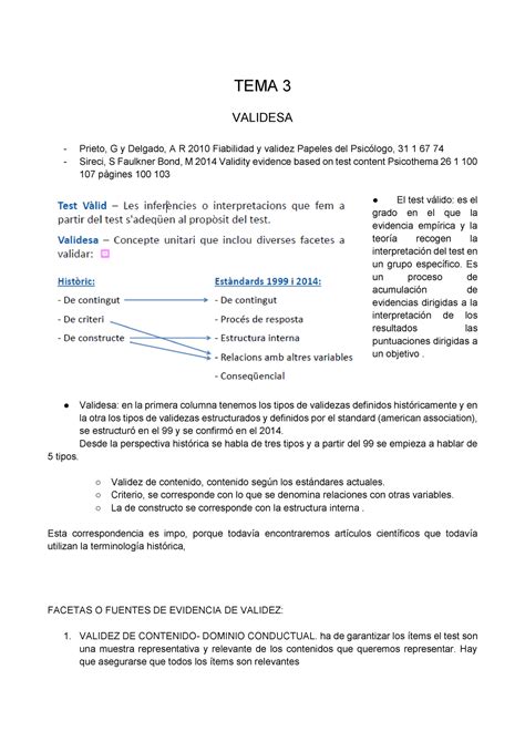 TEMA 3 Psicometría TEMA 3 VALIDESA Prieto G y Delgado A R 2010