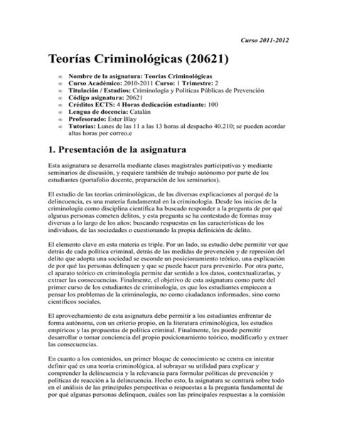 Teorías Criminológicas 20621