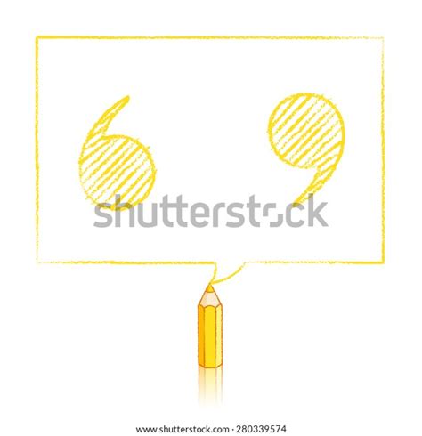 Yellow Pencil Reflection Drawing Shaded Quotation Stock Vector Royalty