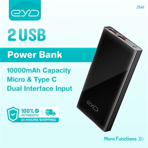 Jual EYD JS41 10000mAh PowerBank Fast Charging Type C Micro 2xUSB