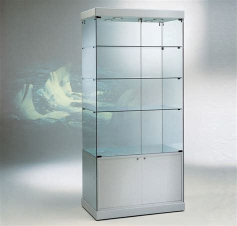 Glasvitrine Mit Stauraum Beleuchtete Und Mobile Demonstration