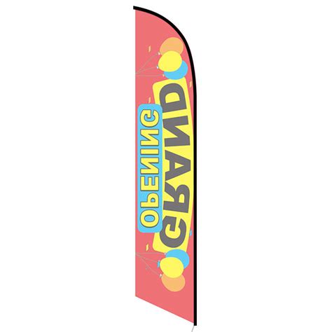 Grand Opening Red Feather Flag Banner Free Shipping